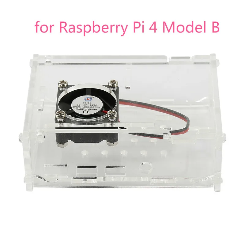 Чехол для Raspberry Pi 4 Model B акриловый чехол Корпус Корпуса с вентилятором 4B ABS |