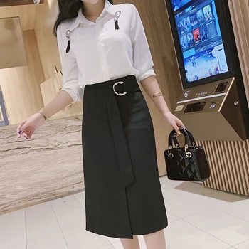 

Long Skirts Skirt Women's Spring And Summer Slimming 2020 New Style Mid-length High-waisted Slim Fit Step Sheath Skirt