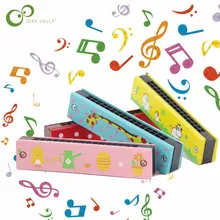 Детская мультяшная Деревянная Расписная игрушка гармоника развивающая музыкальная игрушка инструмент для подарка ребенка LXX