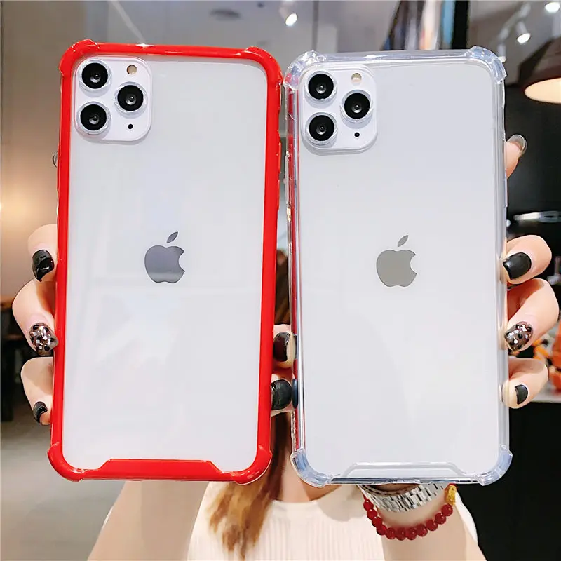 Lovebay прозрачный противоударный бампер чехол для телефона для iPhone 7 8 Plus 11 Pro Max X XR XS Max карамельный цвет Твердый акриловый задний Чехол