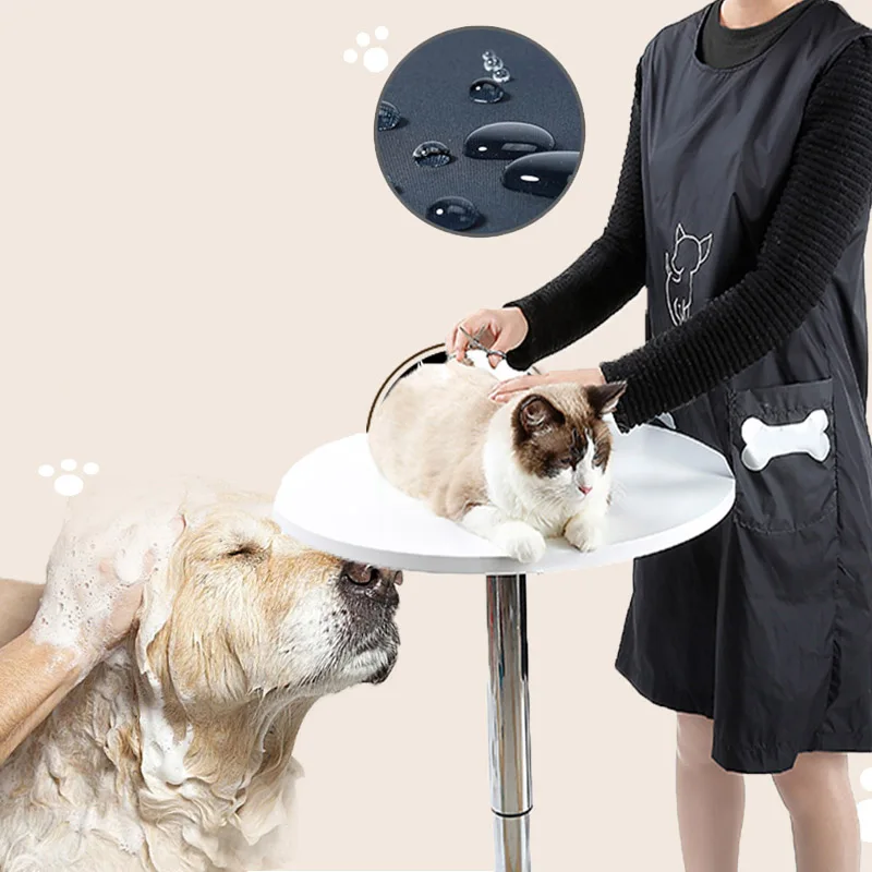

Pet Grooming Overalls Waterproof Slines Nylon Apron Clothes Dog Pool Cleaning with Pockets Anti Stick Wool Supplies Accessories