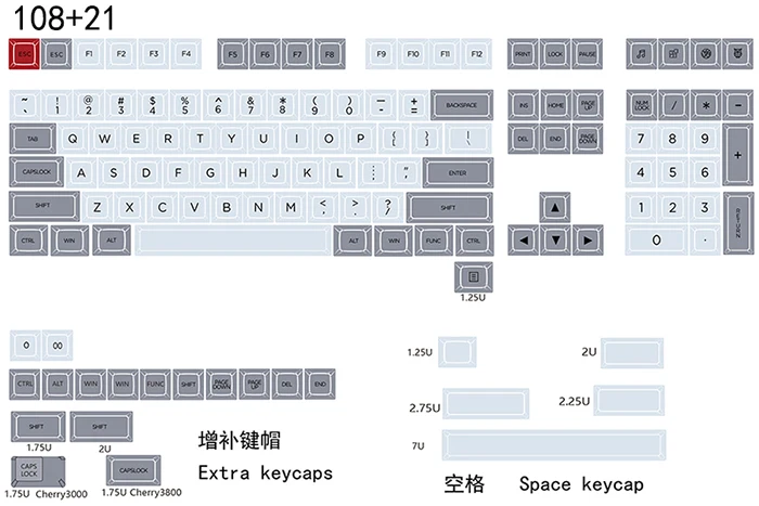 XDAS granite 129 Гранит XDAS профиль keycap 108/148 сублимированный краситель filco/DUCK/Ikbc MX Переключатель механическая клавиатура keycap, только keycaps - Цвет: XDAS granite 129