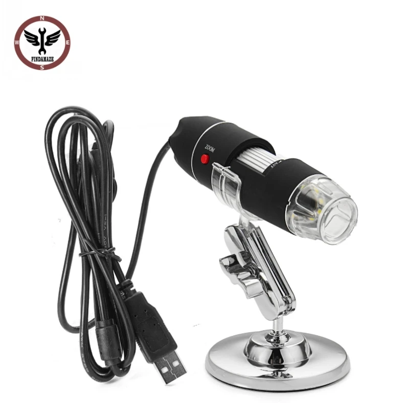 

FINDAMAZE 1600X Zoom 8 LED USB Digital Microscope Hand Held Biological Endoscope with Bracket
