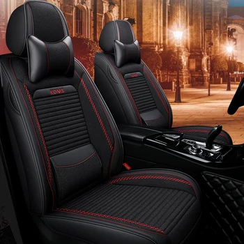

Full Coverage PU Leather car seat cover flax fiber auto seats covers for Toyota RAV4 C-HR IZOA CAMRY HYBRID COROLLA HYBRID LEVIN