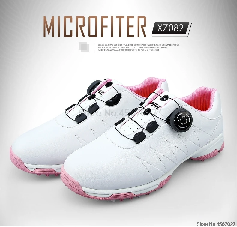 Женская обувь для гольфа Pgm; водонепроницаемые кроссовки для гольфа; женские спортивные дышащие Нескользящие кроссовки с пряжкой; AA51026