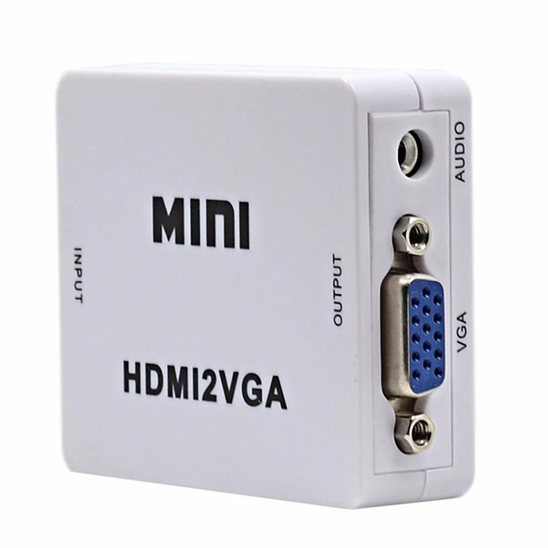 Bkscy HDMI к VGA конвертер с аудио HDMI2VGA разъем адаптера для ПК ноутбука к HDTV проектору HDMI 2 VGA конвертер 1080p - Цвет: Белый