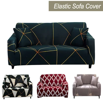 

Elastic Sofa Covers for Living Room Couch Cover Geometric Stretch Slipcover 1/2/3/4 Seater Universal Sectional Cover Sof Spandex