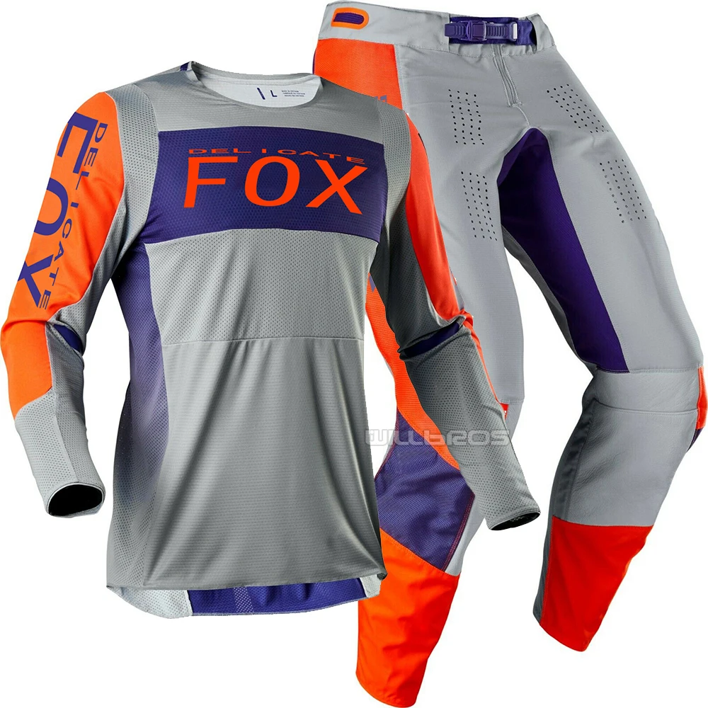 

Grey Orange 2020 Racing 360 Linc Delicate Fox Motocross Downhill Bike Riding Motorcycle Gear Set