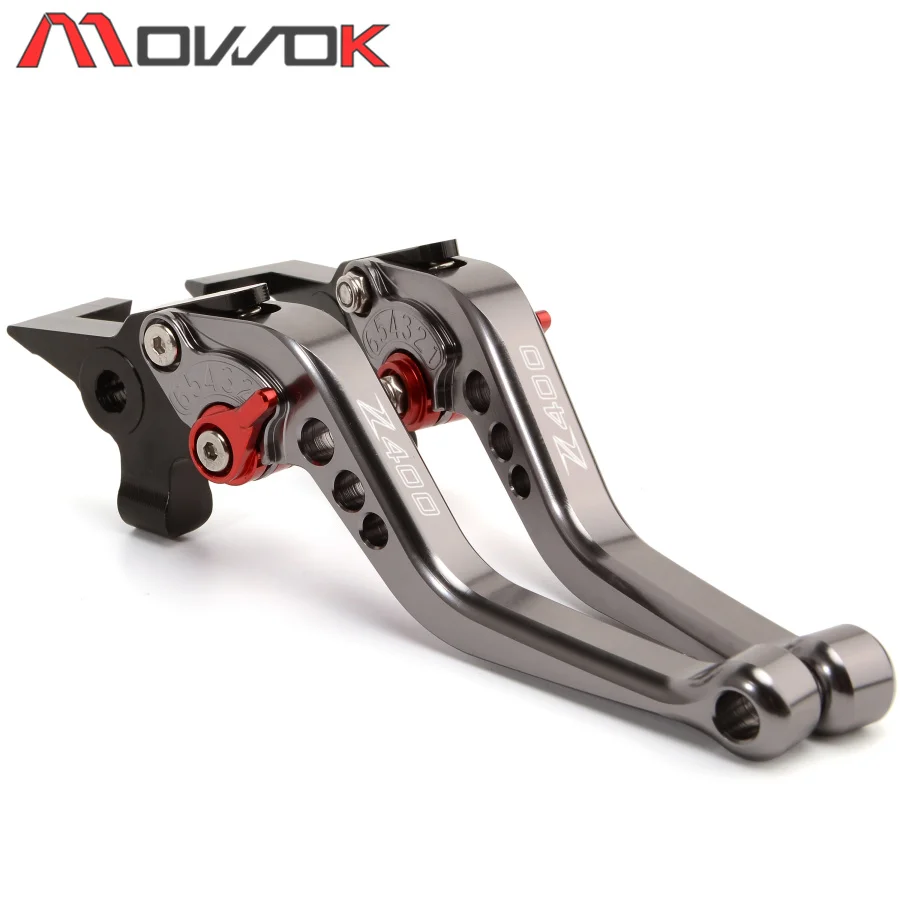 Колпачки для клапанов и мотоциклов, короткий тормозной рычаг сцепления для KAWASAKI Z400 NINJA 400 - Цвет: titanium red B