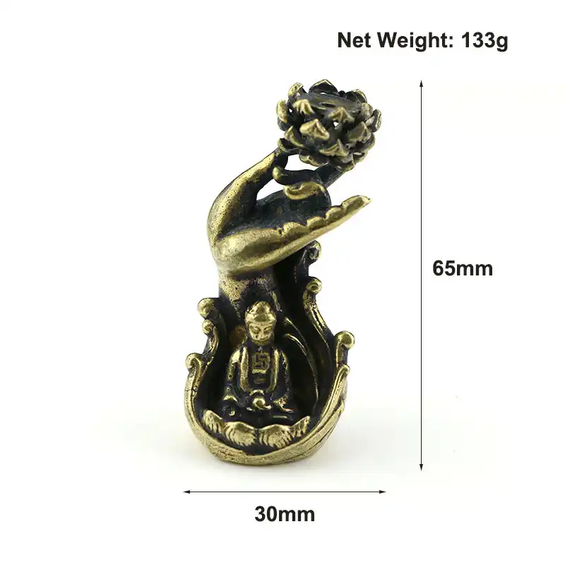 Details about   Retro Brass Buddha Hand Pinch Lotus Backflow Incense Incense Sticks Ornaments