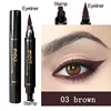 2 In1 Liquid Glitter Eyeliner Stamp Thin  Seal Makeup Black Red Green Eye Liner Pencil 7 Color Blue Brown Smoky Eyes ► Photo 2/6