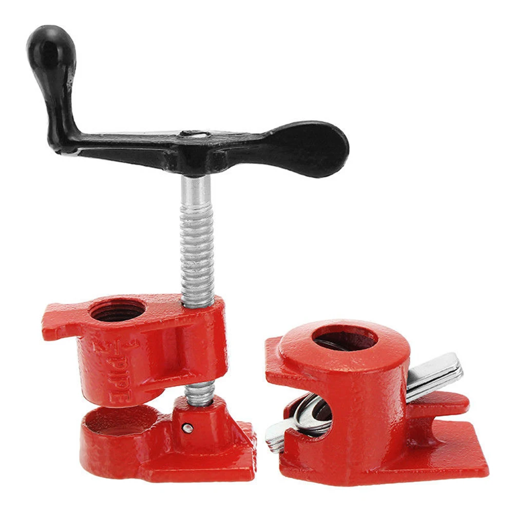 Easy Operate Carpenter T Handle Fixture Wood Gluing Hand Tool Professional Sturdy Cast Iron Pipe Clamp Woodworking