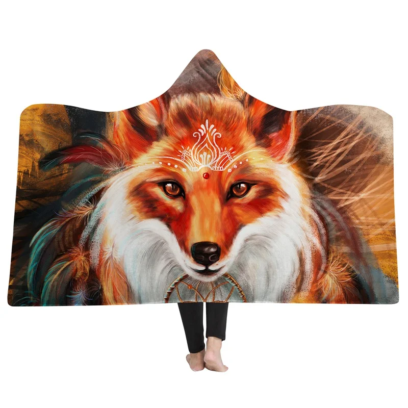 

WENYUJH Annimal Hooded Blanket Thicken Plush Cloak Magic Siesta Wear Sofa/bed/plane Travel Bedding Throw Blanket Cap Warm