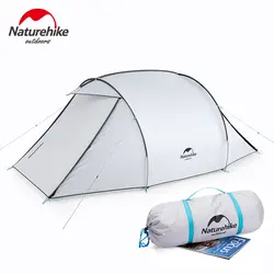 NatureHike палатка для 3 человек кемпинг для газонов, лужаек палатки с серебряным покрытием анти-УФ водонепроницаемая палатка fly дышащая сетка