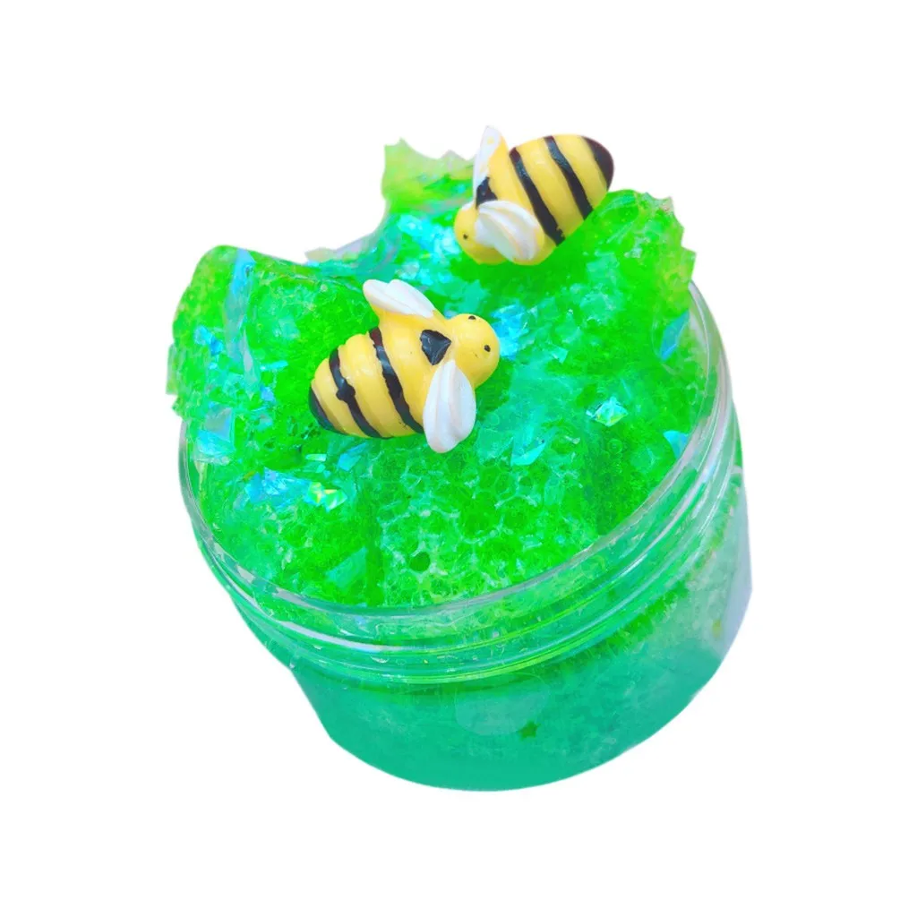 60 мл Honeybee Кристалл поставки слаймов талисманы мягкий светильник для снятия стресса слизи глина полимерная антистрессовая грязь волшебный пластилин