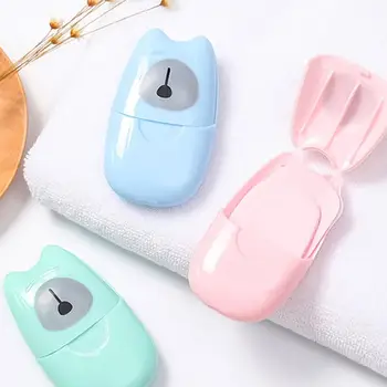 

50 Pcs Portable Soap Paper Pp Box Soap Paper Mini Disposable Hand Soap Paper Clean Hands Travel Soap Sheet
