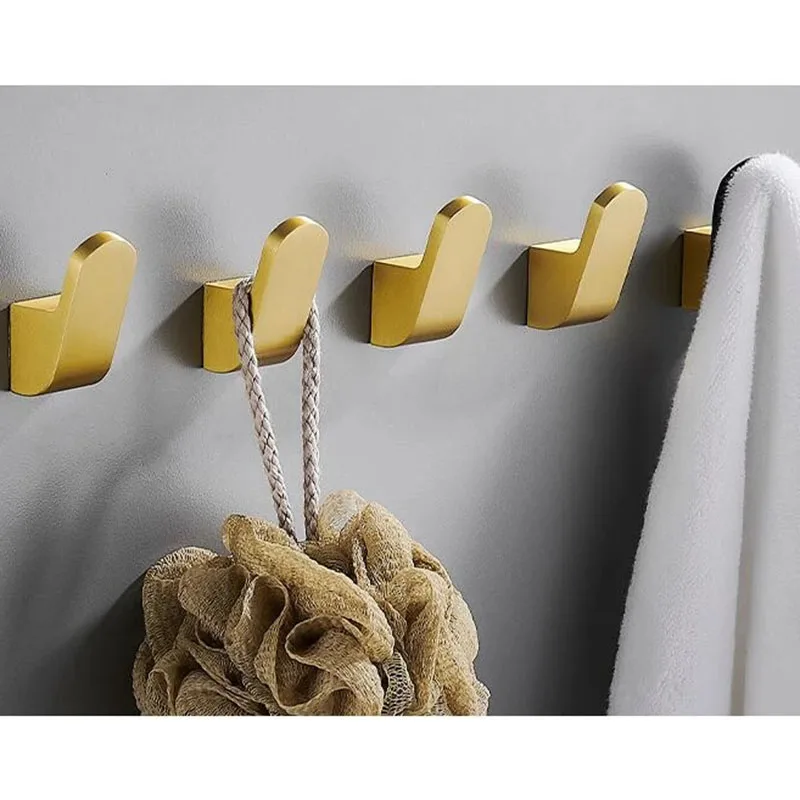 

5pcs Bathroom towel hanger black white kitchen coat hook brass brushed golden key hat hanger coat hook