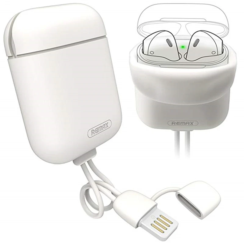 

REMAX Silicone for Airpod Protective Cover Anti-shock Soft Skin Case For Airpods funda protectora Earphones 2.1A Charging Case