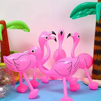 

6PCS Lovely Inflatable Flamingo Toy PVC Inflatable Long-legged Flamingos Toy Cartoon Pool Party Toy Swimming Pool Toy