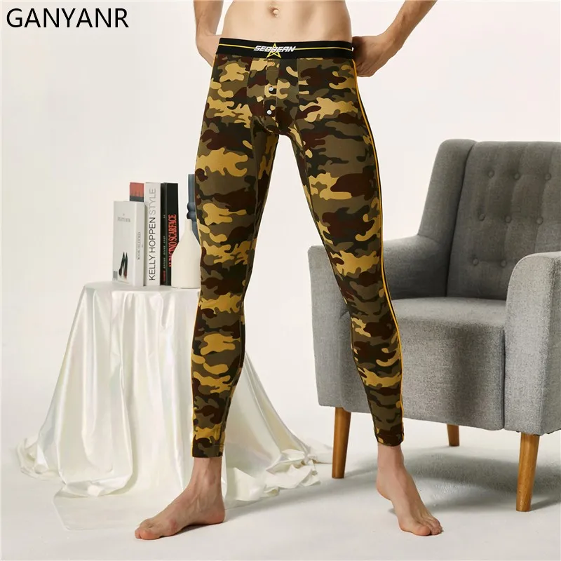 GANYANR Compression Pants Running Tights Men Gym Sportswear Leggings Fitness Sport Basketball Sexy Training Jogging Long Yoga