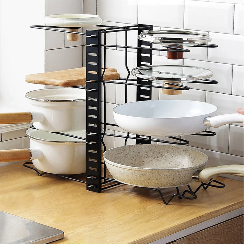 Baffect 8 ярусный органайзер стеллаж для горшков с крышкой кухни хранения