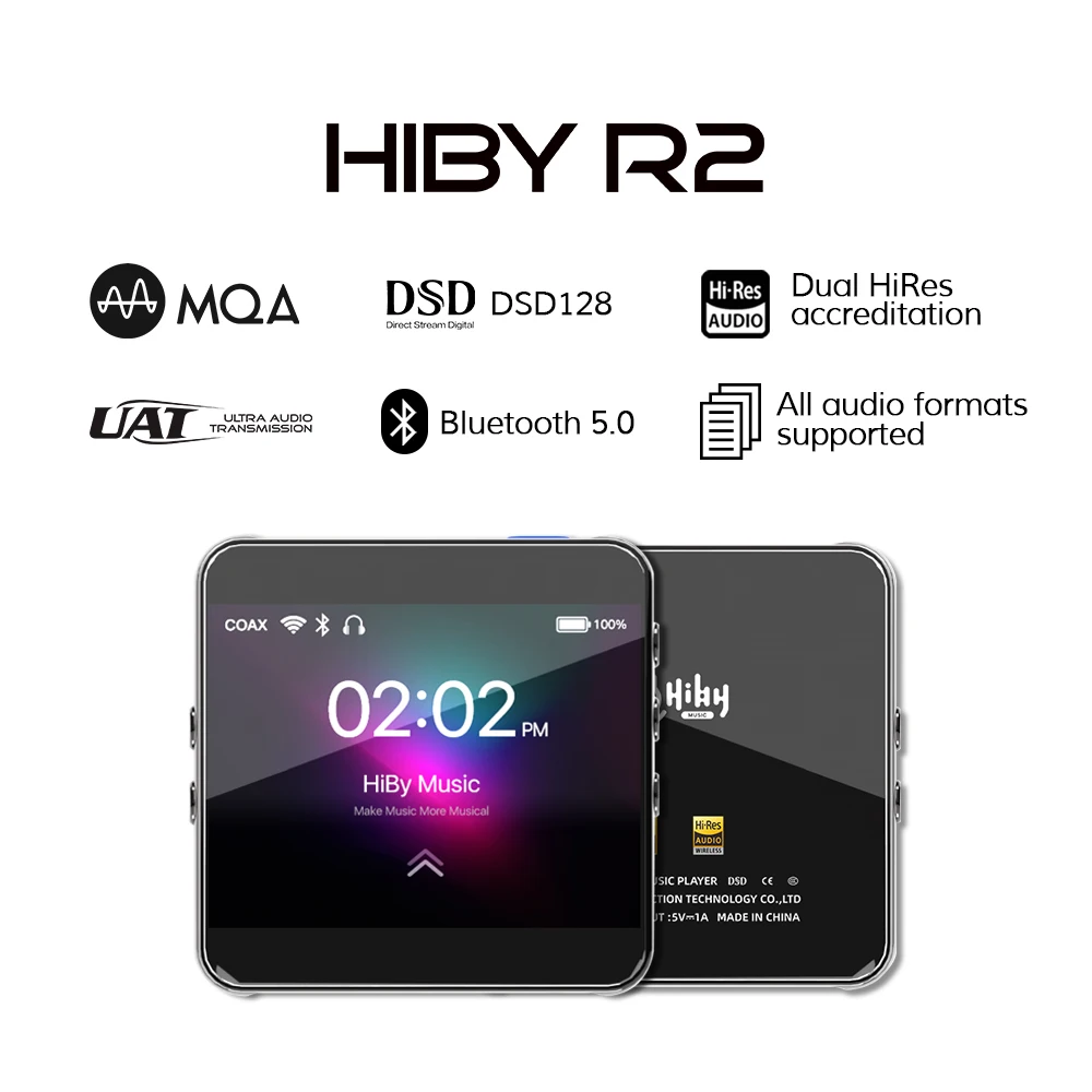 MP3 Music Player Tidal HiBy R2 MQA Network HiRes Bluetooth 5.0 Streaming Lossless Digital Audio Wifi LDAC DSD Web Radio ES9218