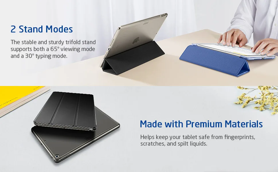 ESR чехол для iPad 7th Gen 10," 10,2 ударопрочный Ptotective чехол Trifold Smart Auto Sleep Wake Fold Stand чехол для iPad 7