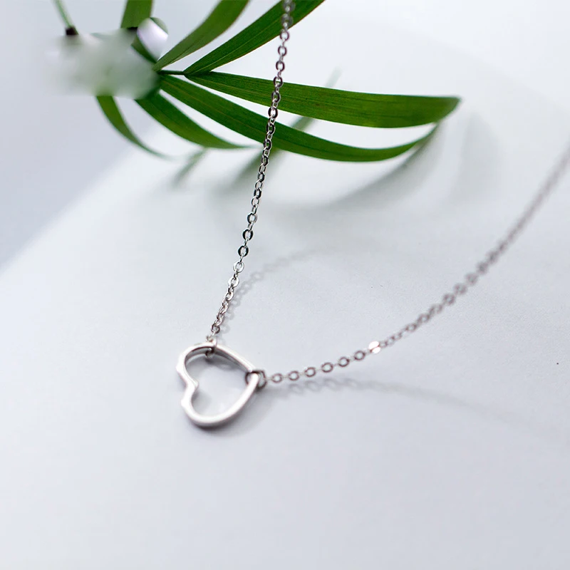 Trusta Женская мода 925 пробы серебряные ювелирные изделия полые сердце кулон короткое 37 см ожерелье милый подарок девушки леди DS464