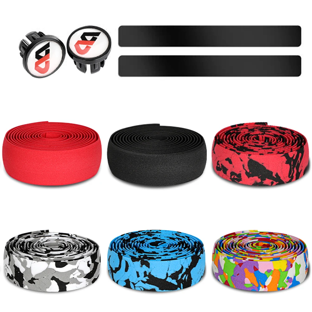 Bicycle Handlebar Tape 6pcs Adhesive Road Bicycle Bar Grips Wrap EVA Anti-slip
