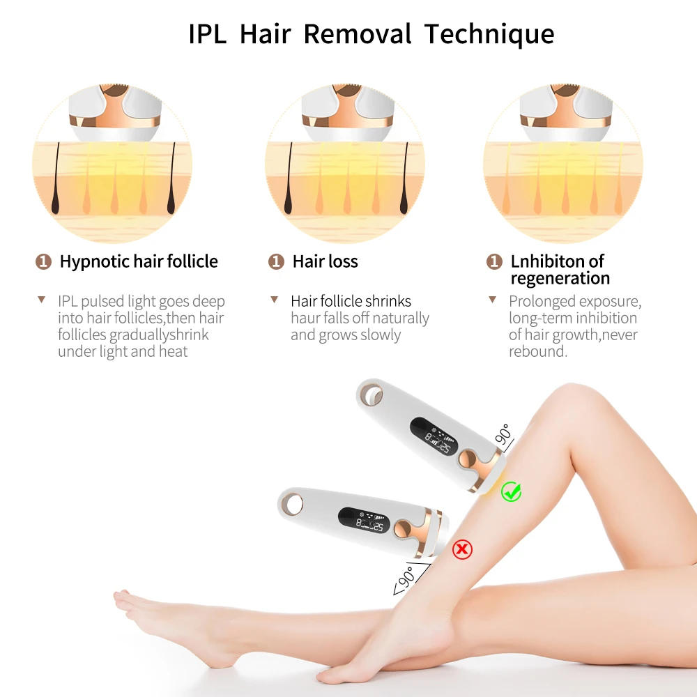 Laser Depilator IPL Epilator Permanent Hair Removal 500000 Flash Touch Body Leg Bikini Trimmer Photoepilator for Women Creamskin