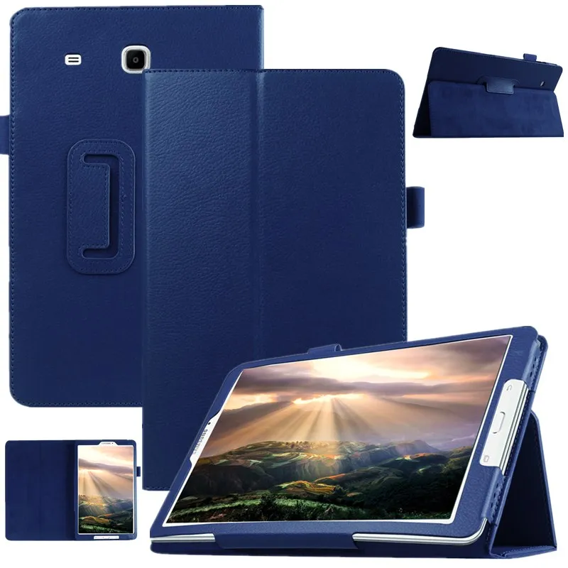 Умный тонкий чехол с узором Личи для планшета Samsung Galaxy Tab E 9 6 дюйма T560 T561 защитный