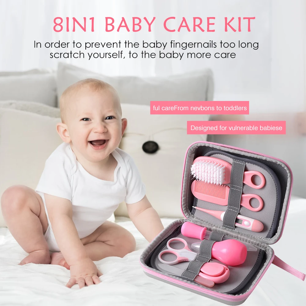 8 шт. комплект для ухода за новорожденными малышей higiene Bebe термометр ногтей щетка
