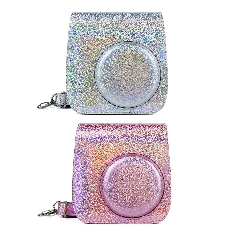Из искусственной кожи Кристалл Bling камера сумка чехол для Fujifilm Mini8/8+/9