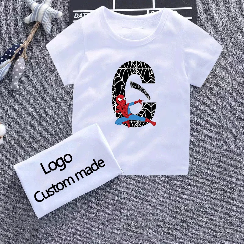 Коллекция года, рубашка для мальчиков и девочек футболки с рисунком Человека-паука, костюм одежда для малышей футболка для мальчиков детская одежда с надписью «Человек-паук 26»
