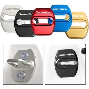 

4pcs Car Styling Auto Protect Door Lock Cover Stickers Accessories Case For Hyundai Santa fe Emblem