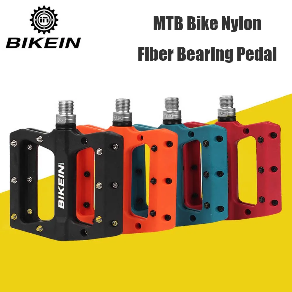 

BIKEIN MTB Bike Nylon Fiber Bearing Pedal Dead Fly Forest Foot Pedal Antiskid Pedal Multi-Colors Cycling Pedal Accessories