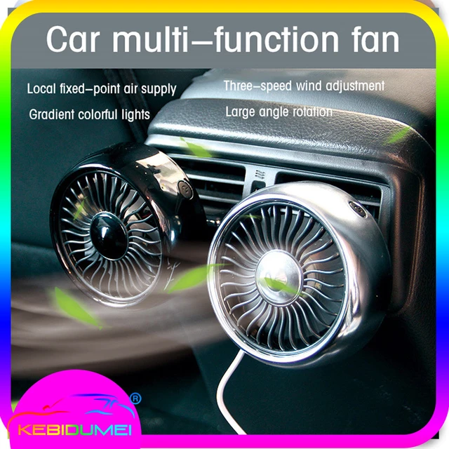 Betsy Trotwood Sammenhængende Fremmed Multi-function Car Electric Fan USB Mini Fan Car Air Cooler Fan With  Colourful LED for