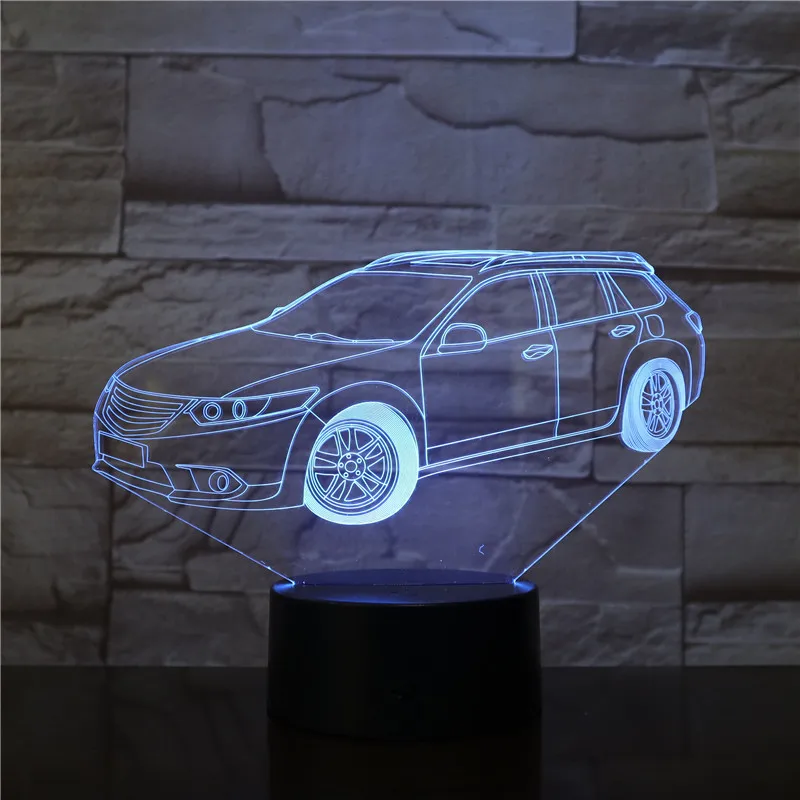 3D автомобильный дизайн, модель ночника, прозрачный ночной Светильник Galaxy lux, 7 цветов, меняющий Ночной светильник, 3D офисный декор, Настольный светильник