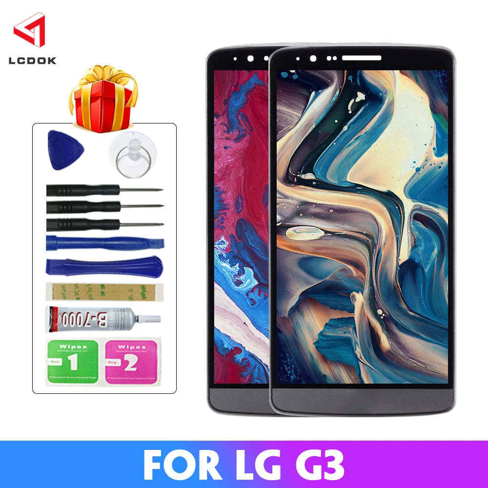 100% Tested LCD For LG G3 D850 D851 D855 D858 Display Touch Screen Digitizer Assembly Panel Replacement Parts | Мобильные телефоны