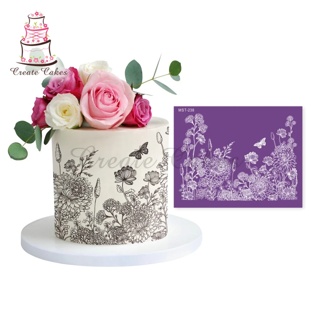 Butterfly Cake Stencil Flower Lace Mesh Stencils For Wedding Cake