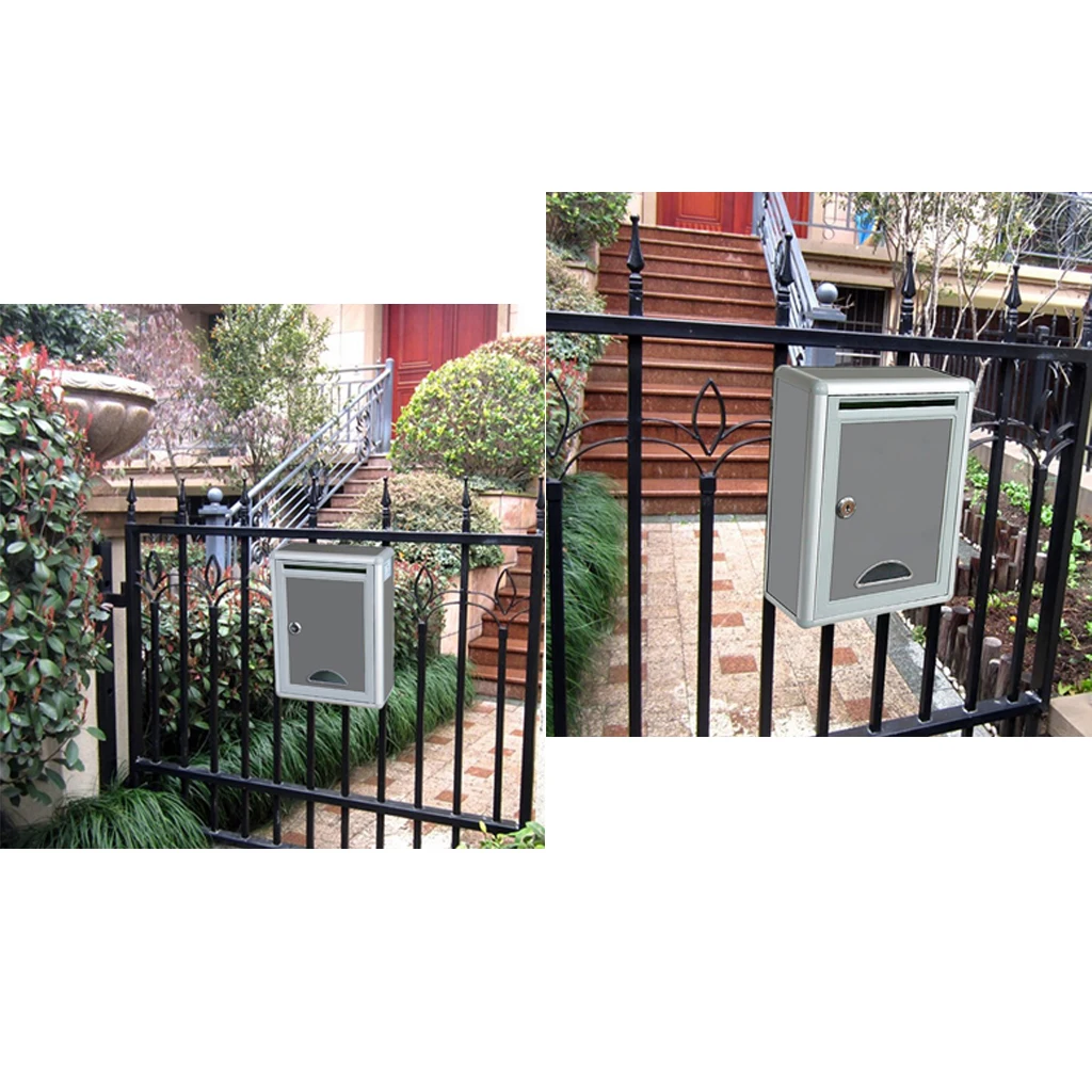 2packs Wall Mount Lockable Mailbox - Modern Outdoor Metal  Large Capacity Mailbox with Lock&Key