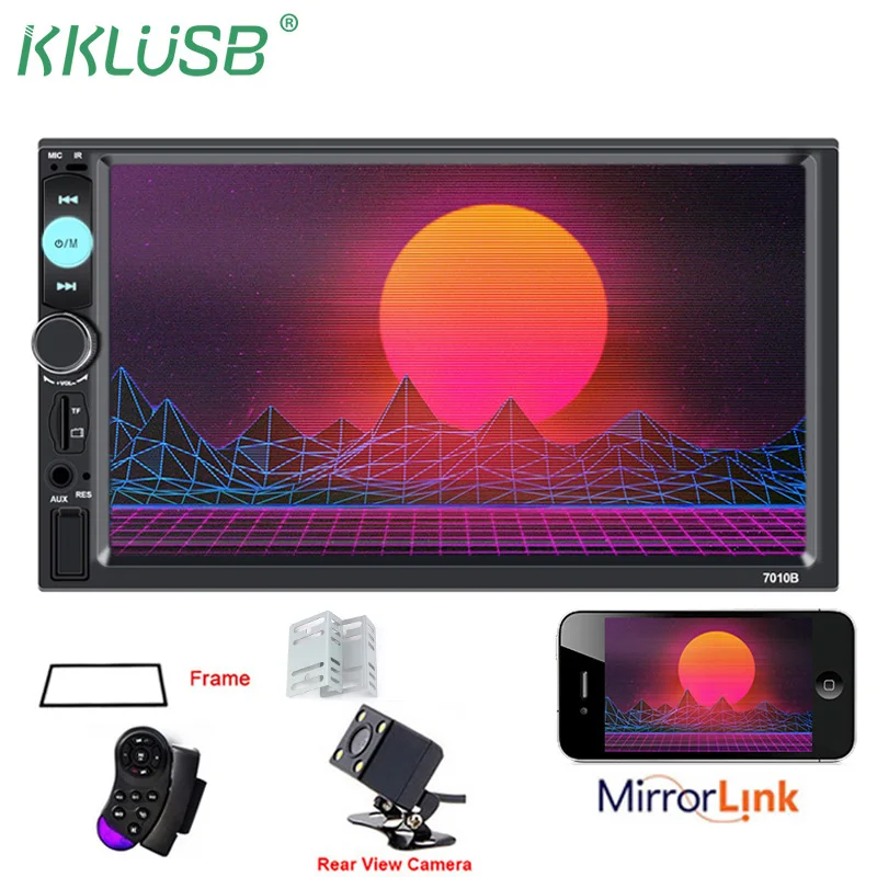 7/'/' HD Bluetooth MP5 Player Auto Radio Stereo Car Touch Screen 2 DIN+Rear Camera