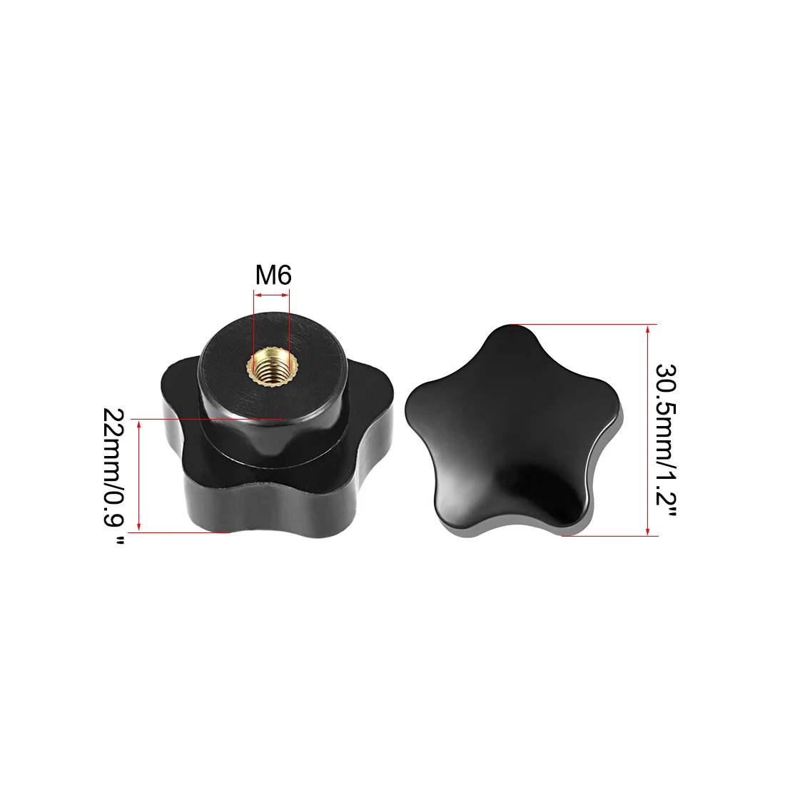 Uxcell 2 шт. звезда ручка M5/M6/M8/M10/M12/M16 диаметр Латунная вставка внутренняя резьба широко используется для оборудования