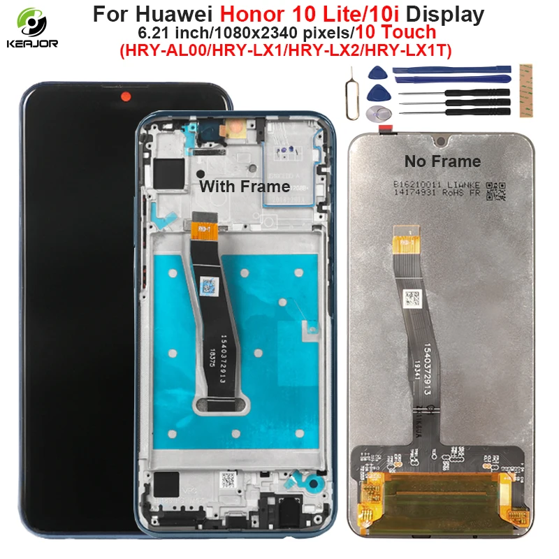 Дисплей для Huawei Honor 10 Lite ЖК дисплей с рамкой сенсорный экран Замена 10i HRY LX1