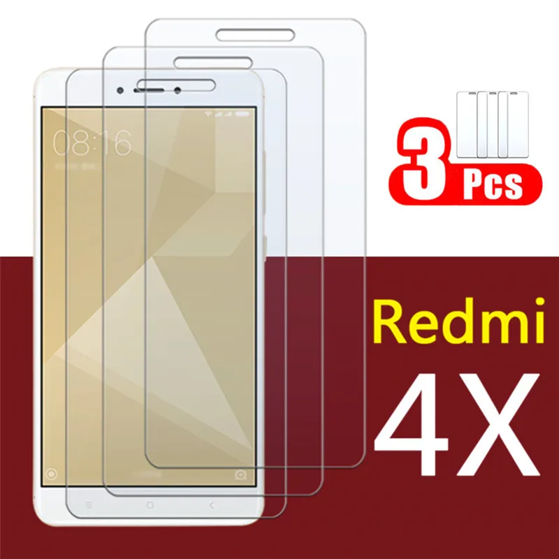 Ksiomi 4x Стекло 3 шт. на для xiaomi redmi 4 x Защитное стекло экрана scren пленки с уровнем