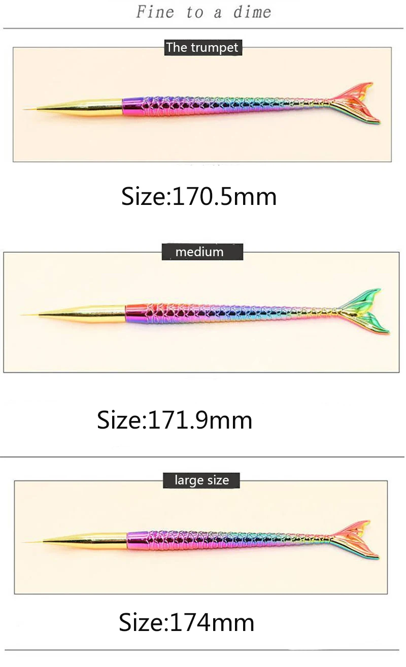 Кисть для украшения ногтей, 3 шт., маленькая ручка, картина с крючками, ручка для ногтей