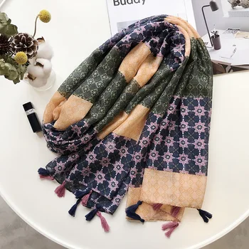 

winter fashion scarves Women Multicolor Print silk scarf lady Beach cotton pashmina bandana Shawl New style scarf