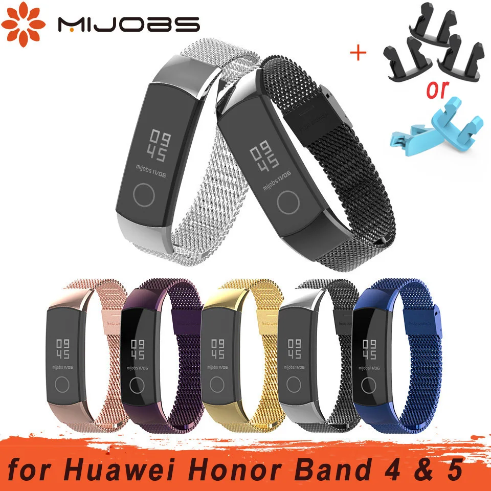  Mijobs Milanese Metal Strap for Huawei Honor Band 4 Strap Smart Accessories Stainless Steel Wristba - 32993999248