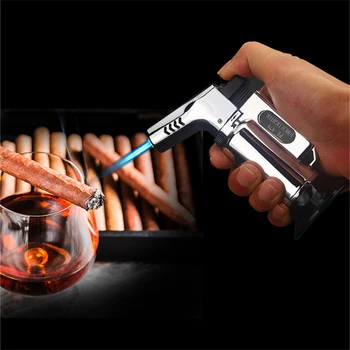 

Windproof Cigar Lighter Outdoor BBQ Metal Spray Gun Kitchen Butane Jet Gas Blow Torch Burner Gas Welding and Soldering Lighters