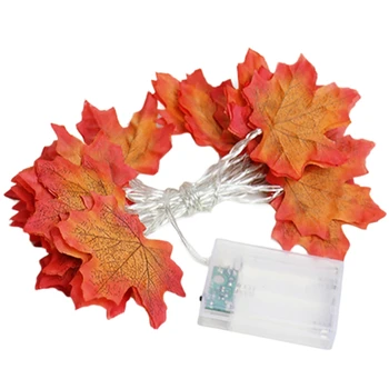 

Fall Decor, Fall Lights Decorations Harvest Decor, 2 Pack 20LED 10 Feet Thanksgiving Christmas Decor Lighted Fall Garland, Batte